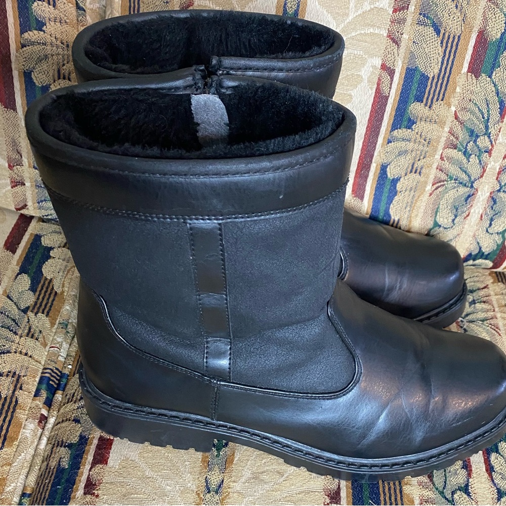 Alpine Design 58881-Men's Summit Boot Black Zip Up Faux Fur Lined worn 1x size 9